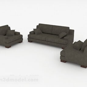 Modelo 2d de sofá simples doméstico V3