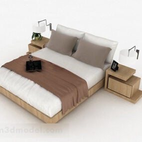 होम सिंपल डबल बेड 3डी मॉडल