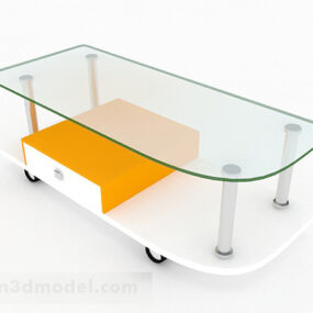 Home Simple Glass Coffee Table 3d model