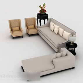 Home Simple Gray Sofa 3d model