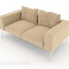 Home Simple Leisure Brown Double Sofa