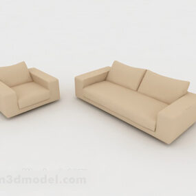 Model 3d Sofa Ringkas Warna Coklat Rumah