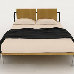 Home Simple Double Bed V1 3d model