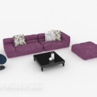 Домашний простой фиолетовый диван