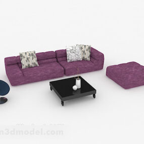Home Simple Purple Sofa 3d model