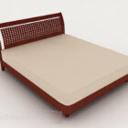 Domácí jednoduchá červená hnědá manželská postel