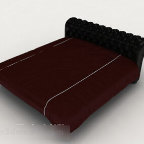 Home Simple Red Double Bed 3d model