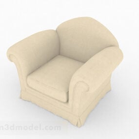 3д модель дизайна домашнего простого односпального дивана