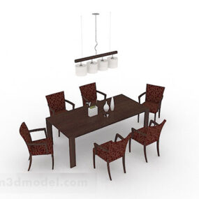 الصفحة الرئيسية طاولة بسيطة وكرسي مزيج نموذج ثلاثي الأبعاد