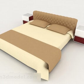 Home Simple Wooden Double Bed V1 3d model