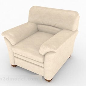 ديكور أريكة مفردة باللون البيج نموذج ثلاثي الأبعاد