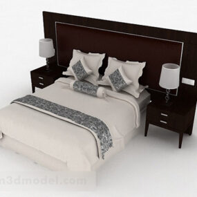 Home White Double Bed 3d model