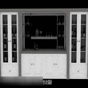 Modelo 3d de armário de vinho doméstico