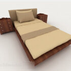 Domácí dřevo jednoduchá hnědá manželská postel