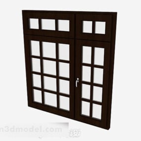 Domácí dřevěné mřížové dveře 3D model