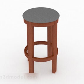 Home Wooden Round Stool Furniture 3d model