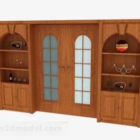 Home Wooden Sliding Door 3d model