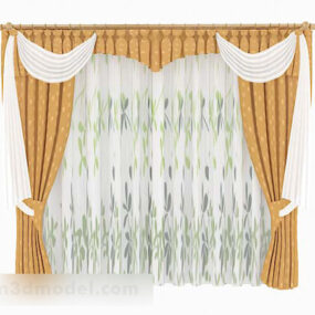 Home Yellow Double Curtain 3d model