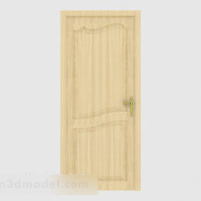 Home Yellow Minimalist Solid Wood Door 3d model