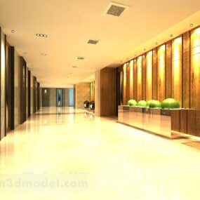 Hotel Aisle Interior 3d model