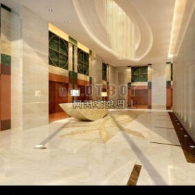 Hotel Marble Floor Decoration Interior 3d model
