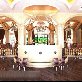 3D model interiéru hotelového stolu