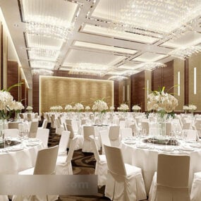 Model 3d Interior Meja Makan Hotel