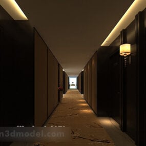 Wnętrze korytarza hotelu Model 3D