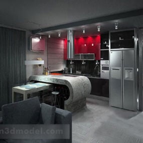Equipo de cocina de hotel modelo 3d