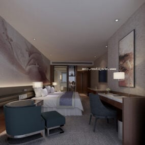Hotelkamer interieur 3D-model