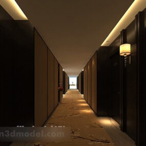 نموذج داخلي لممر غرفة الفندق ثلاثي الأبعاد