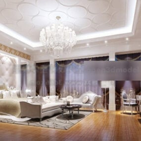 Διακόσμηση οροφής δωματίου ξενοδοχείου Εσωτερικό 3d μοντέλο