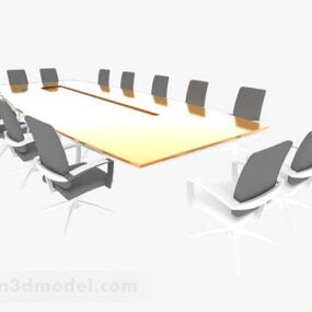会議テーブルと椅子のデザイン 3D モデル