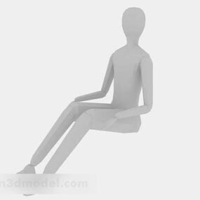 Lidsky sedící 3D model