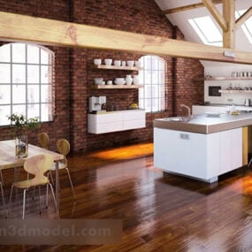 Idyllic View Kitchen Interior 3d model