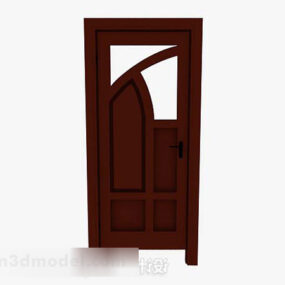 Indywidualny model 3D brązowych drewnianych drzwi