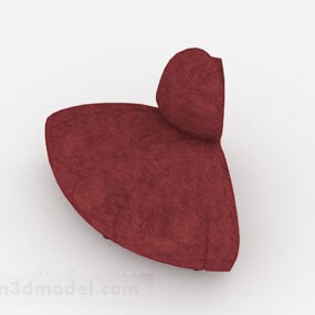 Indywidualna czerwona pojedyncza sofa wypoczynkowa Model 3D