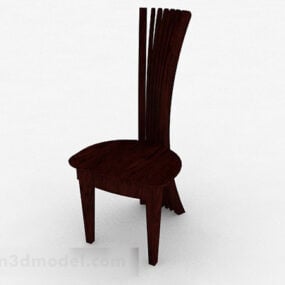 व्यक्तिगत लकड़ी की भूरी कुर्सी 3डी मॉडल