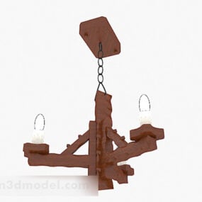 Individual Wooden Chandeliers 3d model