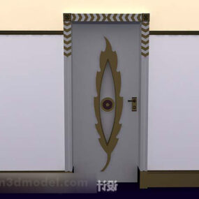 Indywidualny model 3D drewnianych drzwi