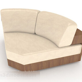 Individual Wooden Simple Single Sofa 3d model