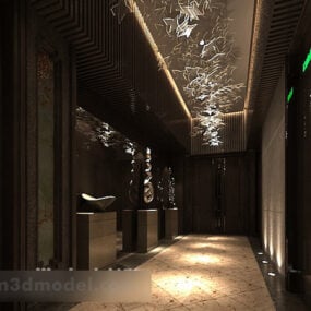 Model 3D wnętrza korytarza wewnętrznego
