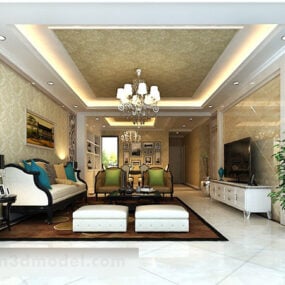 Indoor Living Room Ceiling Interior 3d model
