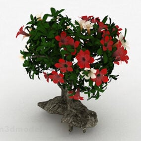 Modello 3d di progettazione di fiori in vaso per interni