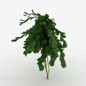 Modello 3d della pianta del paesaggio delle foglie ovali invertite