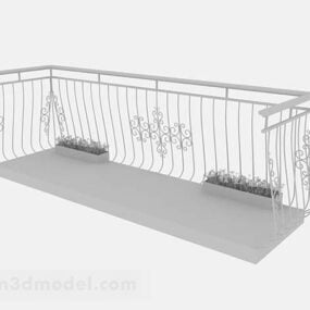 3д модель железных балконных перил и мебели