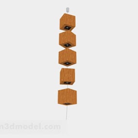 Lampadari in legno di design giapponese modello 3d