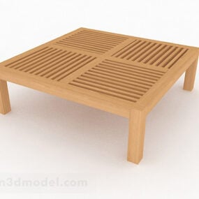 Modello 3d di design del tavolo da tè in legno giallo giapponese
