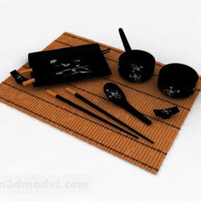 نموذج تصميم أدوات المائدة اليابانية ثلاثي الأبعاد