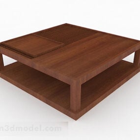 Modello 3d di design del tavolo da tè in legno giapponese